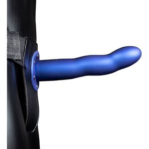 Curved Hollow Strap-on - 8'' / 20 cm - Metallic Blue