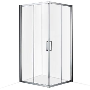 Diamond Line Enza - Douchecabine - 90x90 - Vierkant - Chroom - Schuifdeur - Hoekinstap