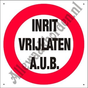 INRIT VIJLATEN A.U.B. 242...(Formaat/: 20x20cm)...(ondergrond wit)... (wit/rood/zwart)....Gratis verzenden!