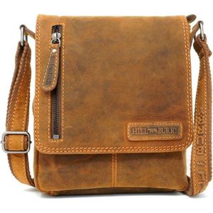 Hillburry tas - schoudertas / crossbodytas - Buffel leer - Dames tas / Heren tas - Bruin / Hunter / Cognac