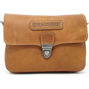 Hillburry - Dames Heuptas & schoudertas - Binnen en Buitenkant van Leer - Cadeautip! - Camel / Cognac / Bruin