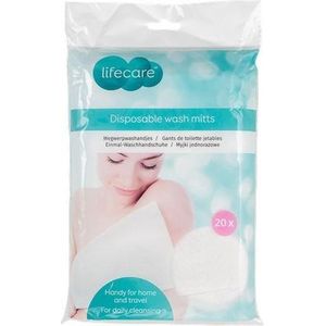 Lifecare Wegwerp - Washandjes - Wegwerpwashandjes - 20 stuks - Reis