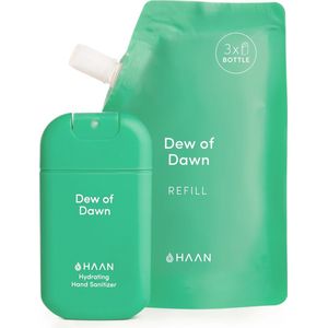 HAAN Hydrating Hand Sanitizer - Travel Spray 30ml + Refill 90ml Dew of Dawn Handzeep - Desinfecterend - Navulbaar