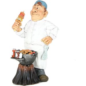 Grappige beroepen beeldje Meester BBQ – Man met barbeqeu de komische wereld van karikatuur beeldjes – komische beeldjes – geschenk voor – cadeau -gift -verjaardag kado
