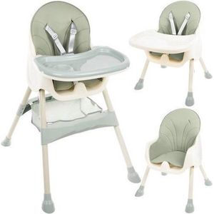 b""Kinderstoel 3 in 1 Verstelbaar - Stoel - Kinderzitje - Stoeltje - Stoelen - Voederstoel - Eetstoel - Combistoel - Baby Eetstoel - Kinderstoel voor Baby's - klaptafel 5-punts Gordel - Groen