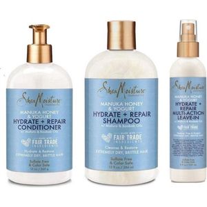 Shea Moisture Manuka Honey & Yogurt - Shampoo Conditioner & Leave-In - Set of 3