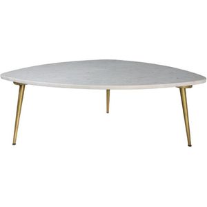 Blanche Salontafel 90x60x36 cm - Wit/Goud - Marmer/Metaal - salontafels rond, salontafels, salontafel zwart, salon tafel, salontafel rond, salontafel industrieel, salontafel vierkant, salontafel marmer, salontafel wit