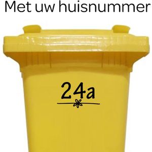 Klikosticker - met uw huisnummer - zwart - weerbestendig - brievenbussticker - containersticker - 14 cm x 21 cm