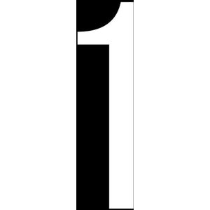 Cijfersticker - nummer 1 - wit - 10 cm - klikosticker - containersticker - brievenbussticker - huisnummer