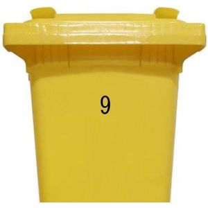 Cijfersticker – nummer 9 - zwart - 10 cm - klikosticker - containersticker - brievenbussticker - huisnummer