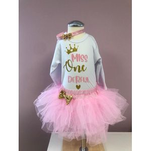 Verjaardagset, tutu, one, onederful, cakesmash, eerste verjaardag, kleedje, verjaardagjurk, fotoshoot kleding baby 1 jaar, baby first birthday outfit, verjaardag, meisje, baby (mt 86)
