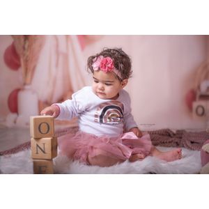 Verjaardagset, tutu, eerste verjaardag, one, 1 jaar, regenboog, rainbow (mt 86)