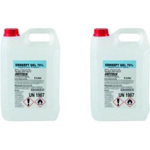 Denteck Densept Gel 70% 5L navulling | Heldere verdikte desinfecterende handgel 70% alcohol | 2 x 5 Liter