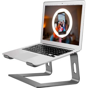 OLAF - Laptopstandaard - Universeel 10 tot 17 inch - Aluminium - Grijs - Alle laptops- Ergonomisch - Apple Macbook Pro/ iPad / Asus / Hp / ACER / Microsoft / Lenovo / Windows Surface