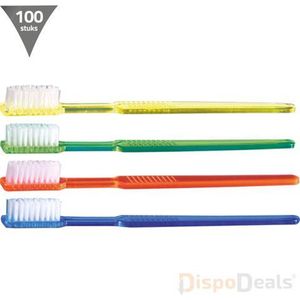 100 wegwerp tandenborstels met tandpasta (individueel verpakt) - Wegwerp tandenborstel - Mondhygiëne - Reis tandenborstel - Tandenborstel inclusief tandpasta - Gemakkelijk voor onderweg