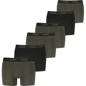 Puma - Boxershorts - 6-Pack - Groen-Zwart - Katoen-Elastaan
