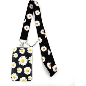 Badgehouders - pashouder met keycord bloemen - uitschuifbaar - sleutels en passen - telefoonkoord
