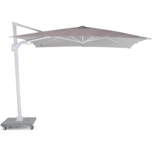Santika Belize Deluxe parasol 300 cm x 300 cm white frame/ grey fabric