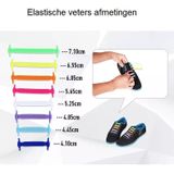 Lichtblauwe platte elastische veters | veters zonder strikken | 16 stuks