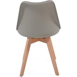 Trend 24 Eetkamerstoelen - Woonkamerstoelen - Gestoffeerde zitting - Retro - Set van 2 stuks - Grijs