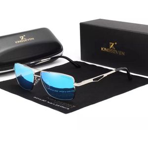 Kingseven Polaroid Zonnebril - Pilotenbril- Heren - 2021 - Gepolariseerde glazen - Zwart - Blauw - Sunglasses