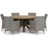 Garden Collections Dublin/Sand City 160 cm dining tuinset 7-delig