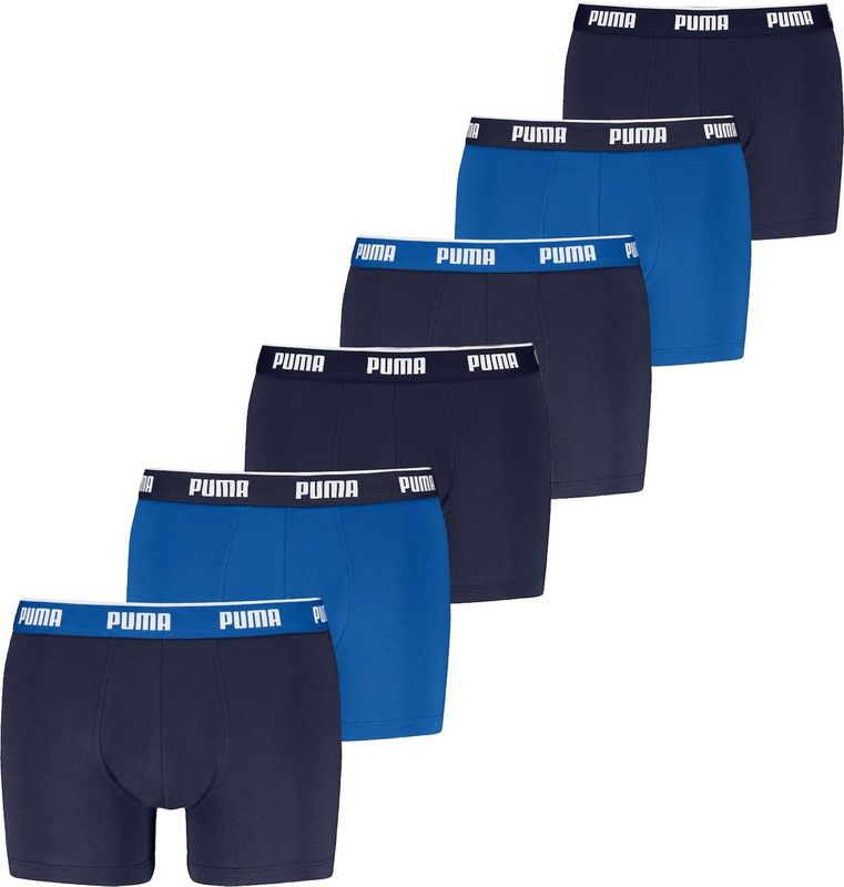 Puma - Boxershorts 6-Pack - Blauw - Katoen met Elastaan
