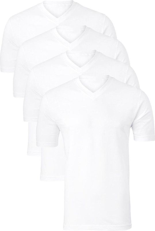 Schiesser - American V-hals - T-shirts - Wit - 4-pack