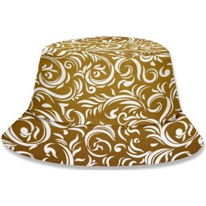 Bucket hat - Unisex - Emmerhoed - Goud - Wit