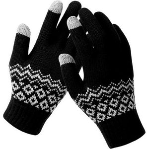 Gebreide handschoenen | acryl | zwart | one size