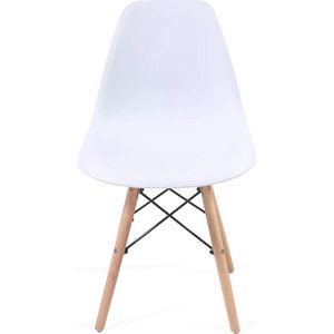 Trend24 - Eetkamerstoelen - Woonkamerstoelen - Lounge stoelen - Scandinavische stijl - Retro - Vintage - Set van 2 - Plastic - Wit