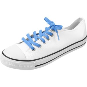 Sneakerveters | Platte blauwe veters | lengte: 100cm | 8 mm breed