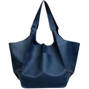 Schoudertassen - tassen - schoudertas Ivy XL donkerblauw - vintage Look - leerlook - damestas