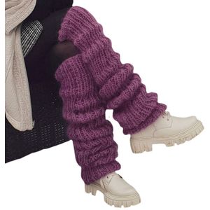Beenwarmers - Beenwarmers Paars - 60 cm - warm - grof gebreid - one size - polyester