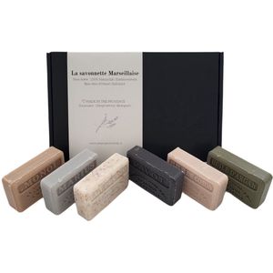 Handzeep - Cadeauset - Marius Pavot Huile d'argan Lait de coco Fleur de coton Monoi - 6x 125 gram