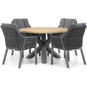 Lifestyle Garden Furniture Verona/Rockville 120 cm dining tuinset 5-delig