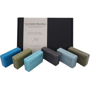 Soap bar cadeauset savon de marseille zeep Fleur de lys, Lui, Marine, Opium, Huile d'argan, Huile d'olive - papa - vaderdag - valentijn cadeautje voor hem