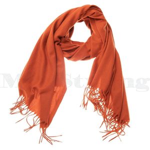 Sjaal effen shawl - oranje