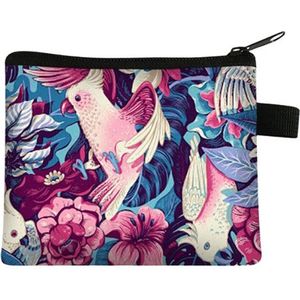 Trendy tasje Parrots - kleine portemonnee - make-up tasje - dames - meisjes - multifunctioneel - met rits