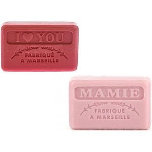 Soap bar set - zeep savon de marseille I love you + Mamie 2x125 gr. - Valentijn - Moederdag - moederdag pakket