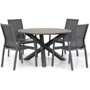 Lifestyle Garden Furniture Ultimate/Ancona 125 cm dining tuinset 5-delig