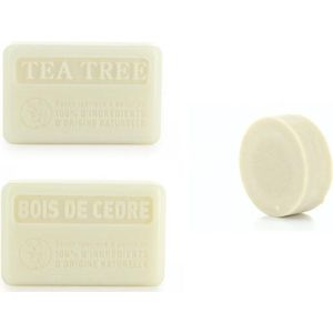 100% natuurlijke zeep savon de marseille set Tea tree + Bois de cedre met shampoo bar