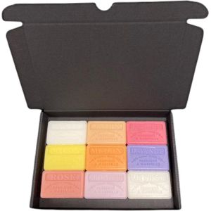 Soap bar set mini savon de marseille Muguet, Jasmijn, Passievrucht, Citroen, Meloen, Lavendel, Rose, Kersenbloesem, ezels melk - cadeauset - cadeau - zeep kado