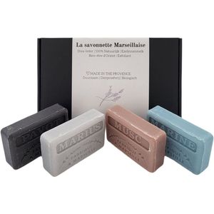 Zeep brievenbuscadeau: Opium, Marius, Marine, Musc savon de marseille zepen - zeep cadeau - franse zeep - ouderwetse blokzeep