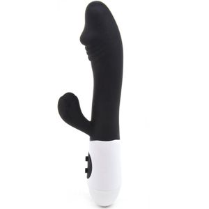 G-Spot Rabbit Penis Vibrator Zwart - Stimulerend voor vrouwen - Eikelvormige top - Stimulerend voor clitoris - Waterproof - Spannend voor koppels - Sex speeltjes - Sex toys - Erotiek - Sexspelletjes voor mannen en vrouwen – Seksspeeltjes - Stimulator