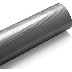 Carbon Wrap - 3D Wrap Folie - Wrapping Folie - Grijs | 20 x 152 CM - Glimmend