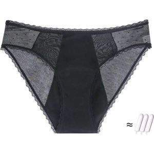 Menstruatie ondergoed - Menstruatie slip - 4 laags - Lekvrije slips - Corrigerend ondergoed dames - Zwart - XL