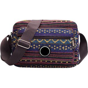 Handige kleurige kleine schoudertas van geborduurd canvas - Peru Style - Vintage