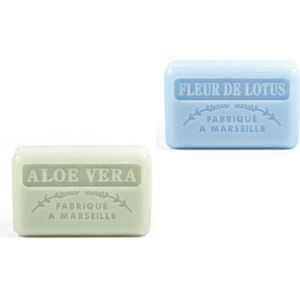 Soap bar set - zeep savon de marseille fleur de lotus + Aloë vera 2x125 gr.