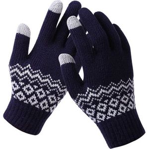 Gebreide handschoenen | acryl | unisex | blauw | one size